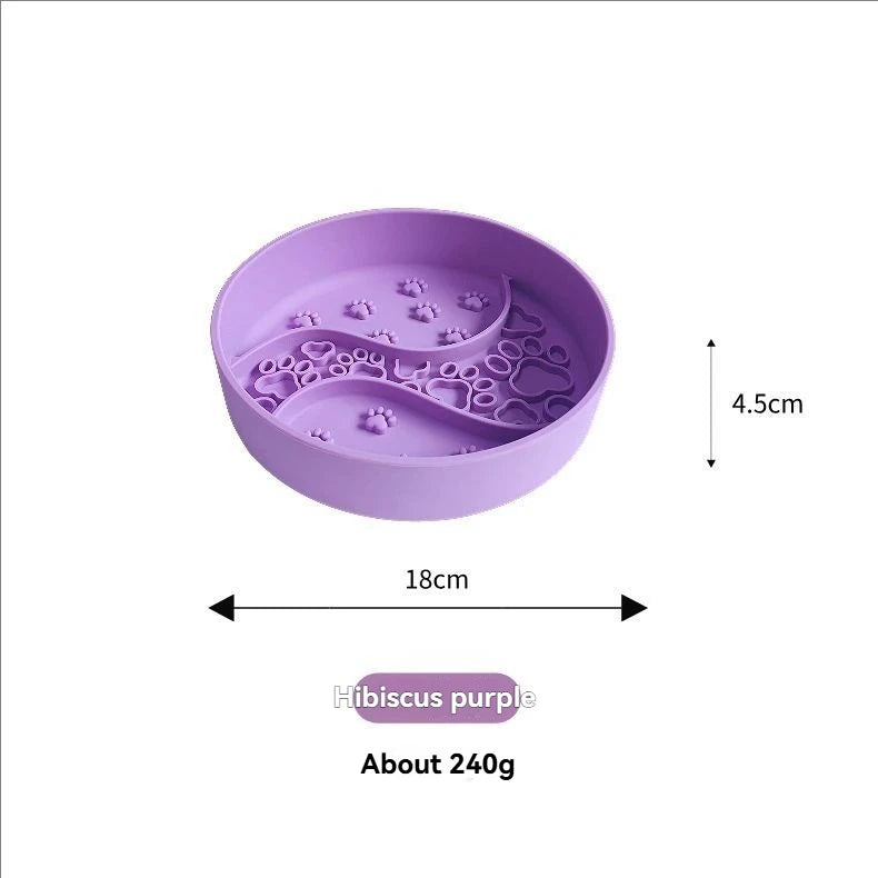 1PC Silicone Pet Slow Feeder Bowl – Anti-Choke Divided Lick Mat with Suction Cup, Spill-Resistant Feeding Dish for Cats & Dogs.