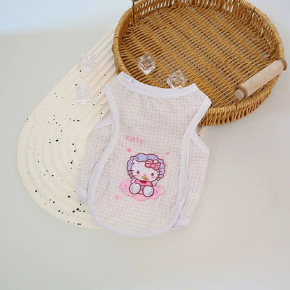 Sanrio Pet Cooling Shirt – Ice Silk Breathable Summer Vest for Small Dogs & Cats, Lightweight Anti-Shedding Cute Pet Clothing.
