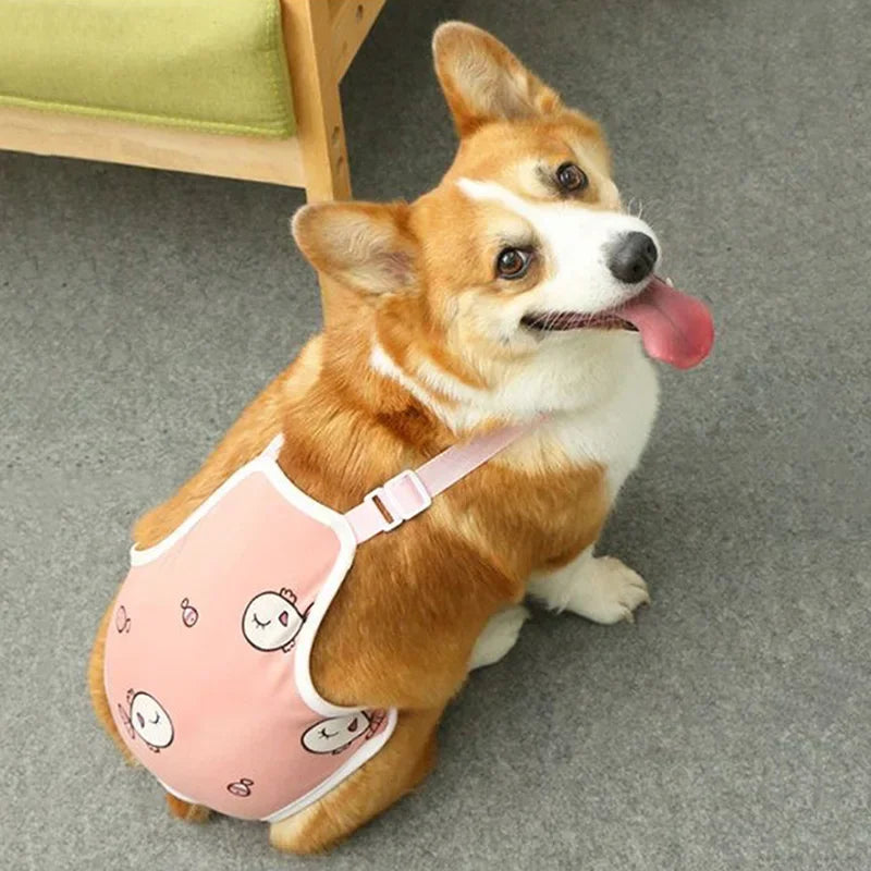 Adjustable Pet Underwear Shorts – Washable Physiological Pants with Shoulder Strap for Female Dogs, Comfortable Safety Diaper Trousers for Pets.