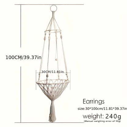 Extra Large Handwoven Cotton Rope Cat Hammock – Durable Heavy-Duty Hanging Bed for Up to 2 Cats, 40cm/15.75in, Fast 24-Hour Shipping.