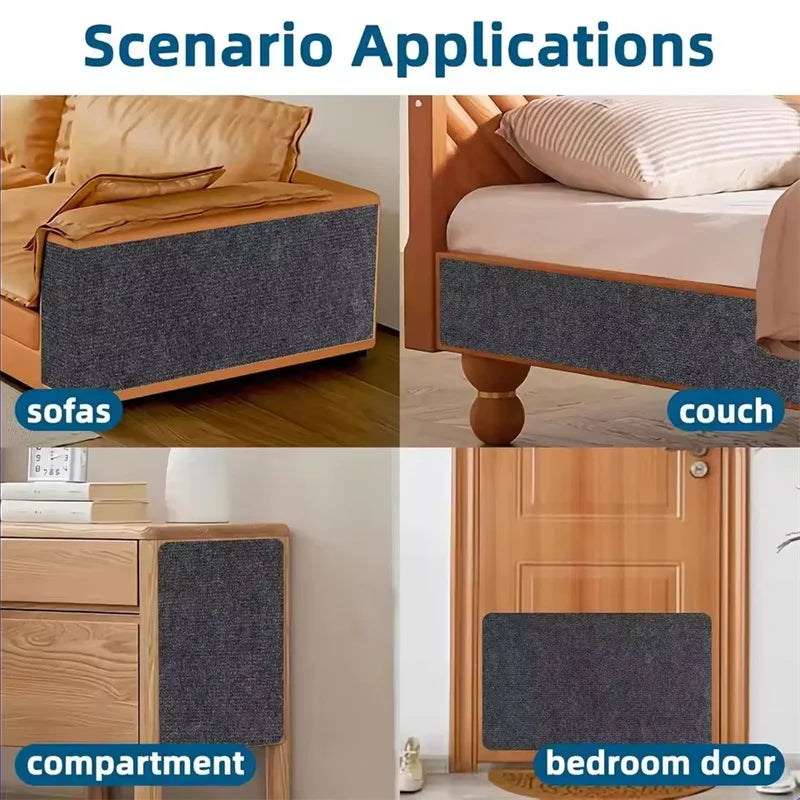 7-Color Cat Scratcher Sofa Protector – Trimmable Self-Adhesive Scratch Pad Carpet for Furniture Protection & Cat Claw Sharpening.