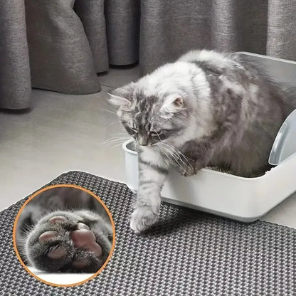 Double-Layer EVA Cat Litter Mat – Lightweight, Odor-Resistant, Non-Slip & Easy to Clean.