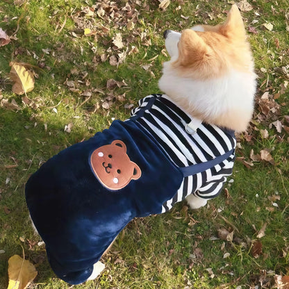 Autumn & Winter Pet Fleece Jumpsuit – Warm Soft Coat Sweater with Leash Ring for Small, Medium & Large Dogs & Cats.