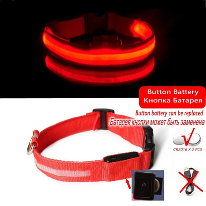 LED Dog Collar Light – USB Rechargeable Night Safety Anti-Lost Collar Accessory for Dogs & Puppies, Luminous Pet Walking Light.