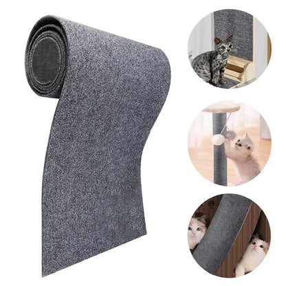 Self-Adhesive Cat Scratch Board Carpet – DIY Trimmable Wall & Sofa Protector for Cats, Anti-Scratch Pad for Claw Sharpening & Furniture Protection.