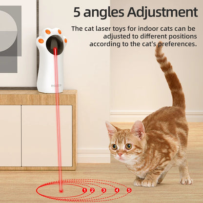ROJECO Automatic Cat Laser Toy – Smart Interactive LED Laser Teaser for Indoor Cats, Kittens & Small Pets, Handheld Pet Play Accessory.